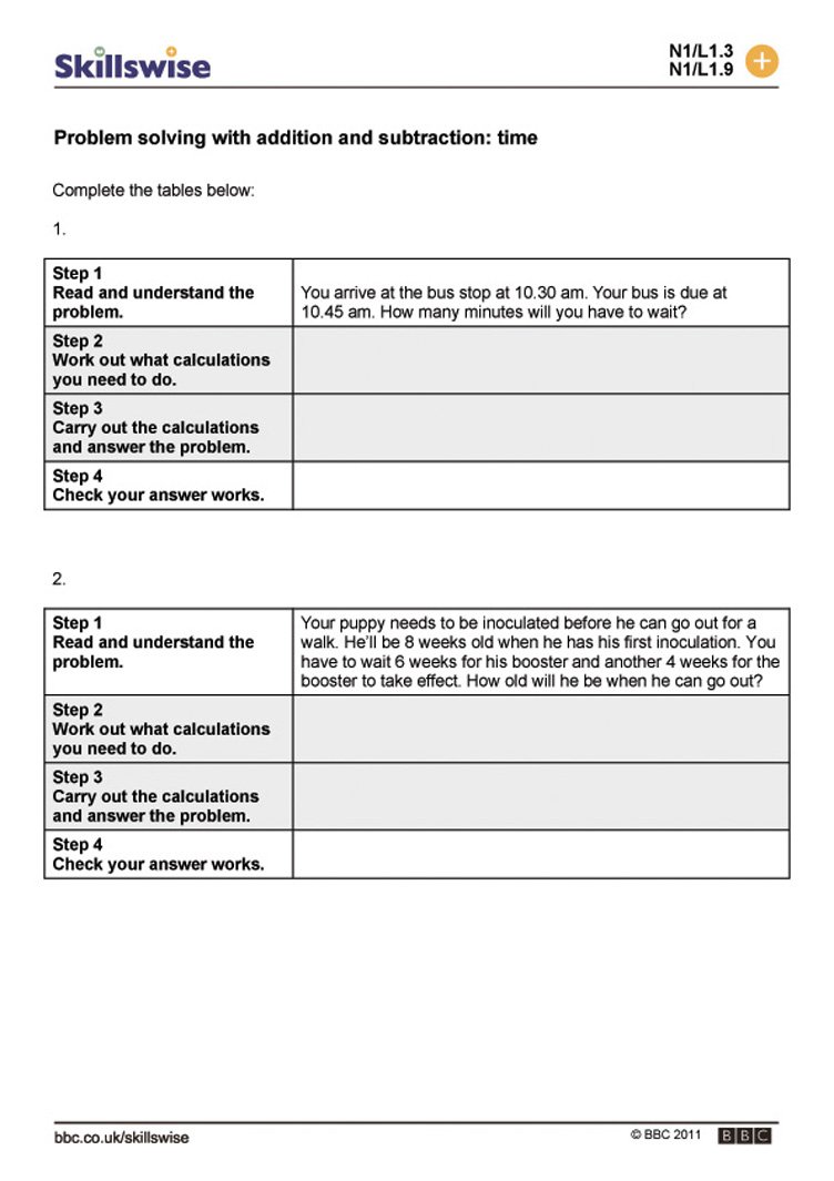 Adding And Subtracting Time Worksheets The Best Worksheets Image