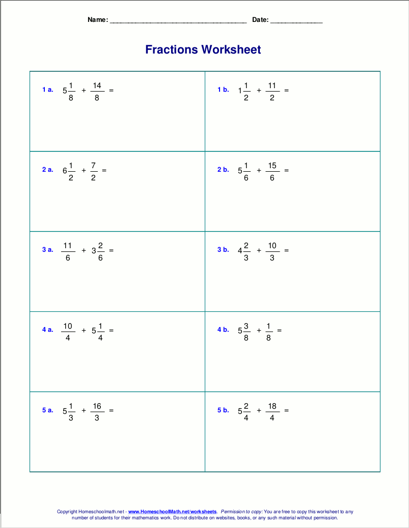 Adding Improper Fractions Worksheet The Best Worksheets Image