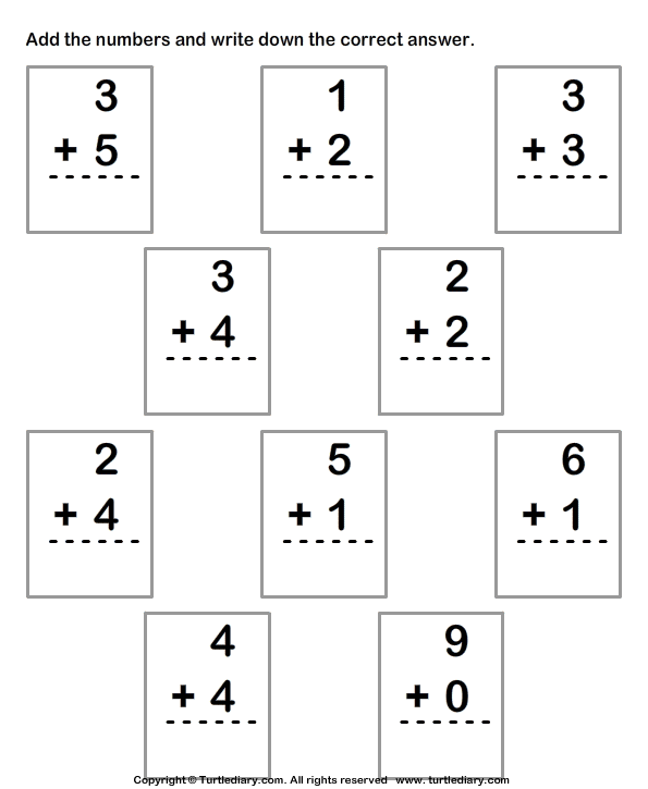 Addition Worksheets One Digit The Best Worksheets Image Collection