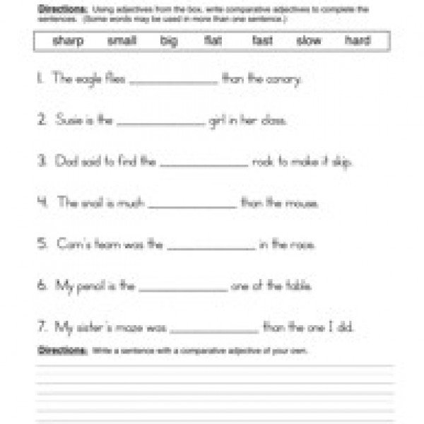 Adjectives Worksheets For Grade 2 With Answers