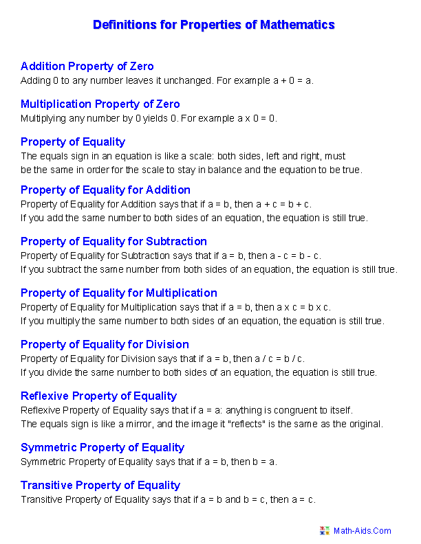 Algebra Property Worksheets The Best Worksheets Image Collection