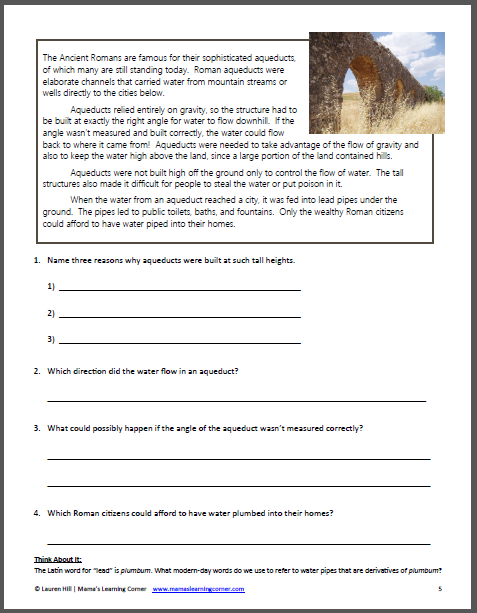 Ancient Rome Worksheets