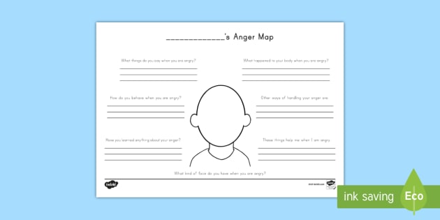 Anger Map Worksheet   Activity Sheet