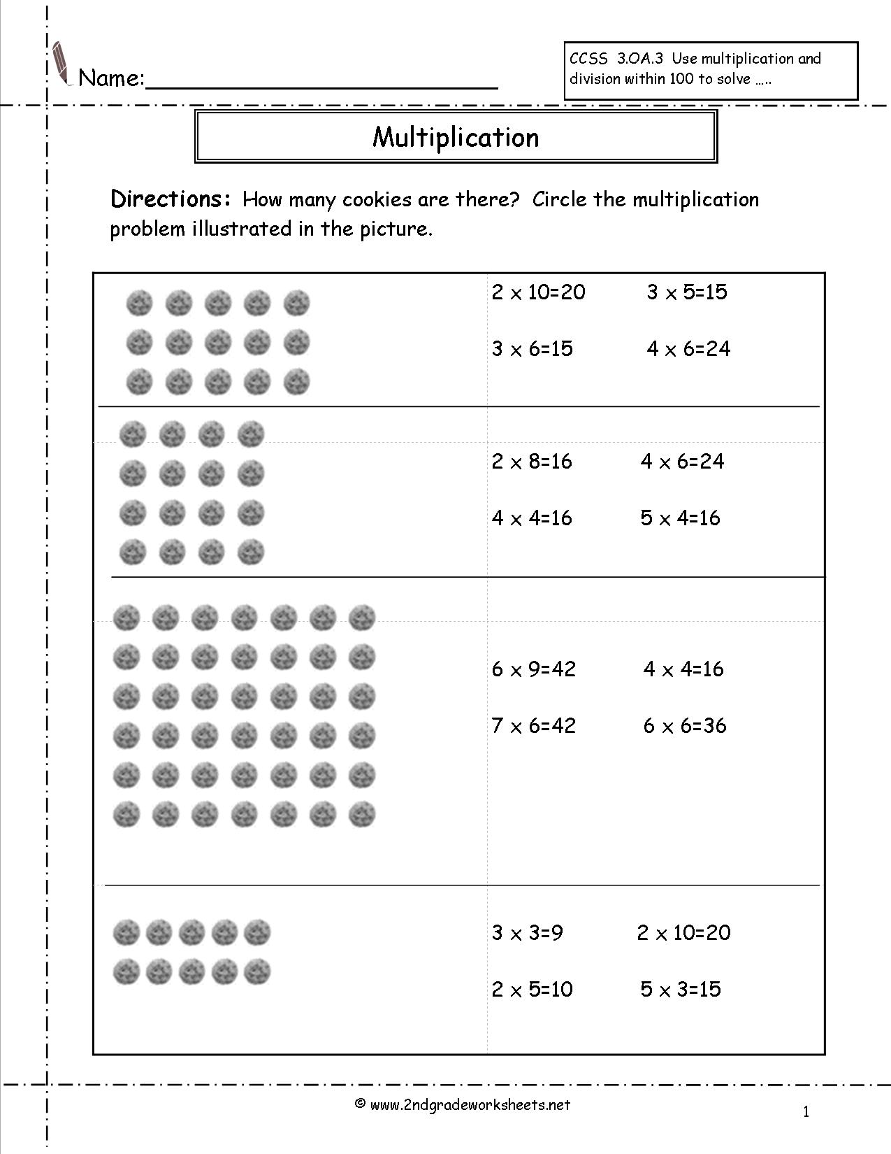 Array Worksheets For Third Grade