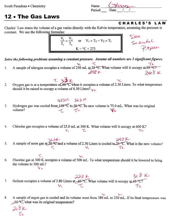 Boyle’s Law Worksheet S Law Worksheet Answer Key And Work | Free ...