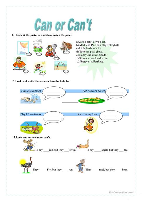 Can And Can t Worksheets Can And Can t Worksheets