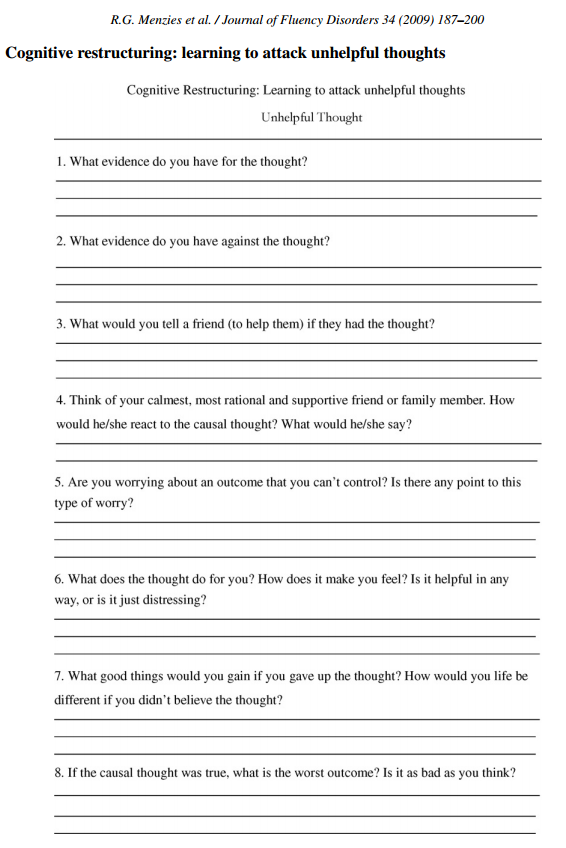 Cbt Social Anxiety Worksheets