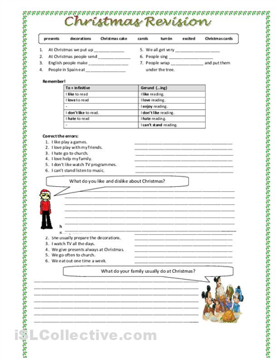 Christmas School Worksheets