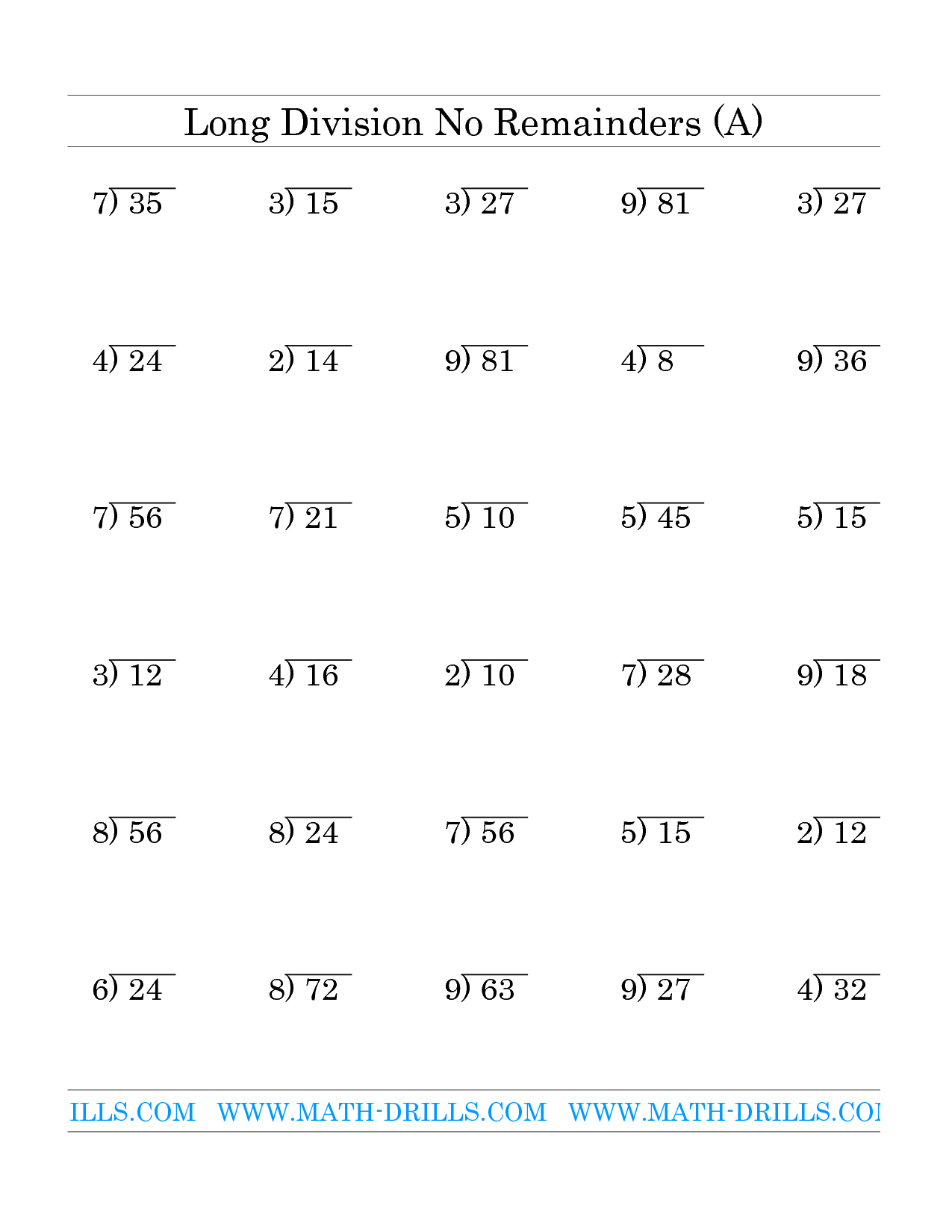 Collection Of Easy Division Worksheets Printable