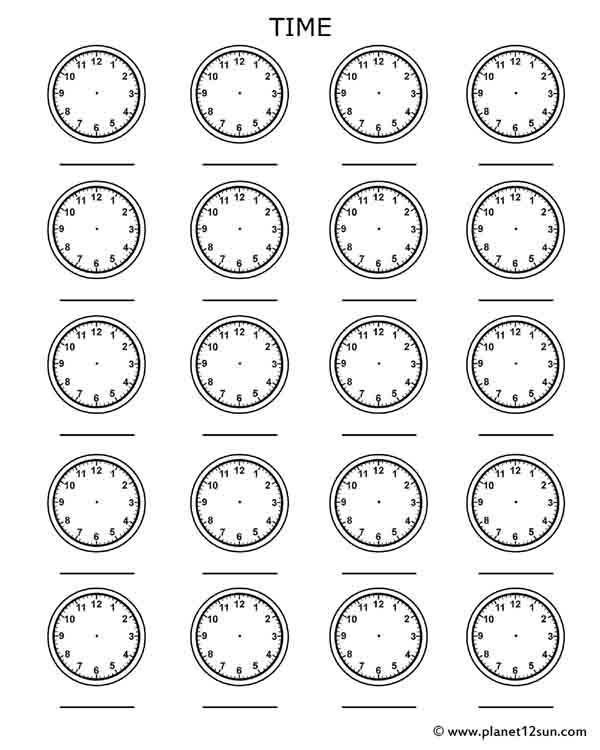 Collection Of Free Printable Preschool Time Worksheets