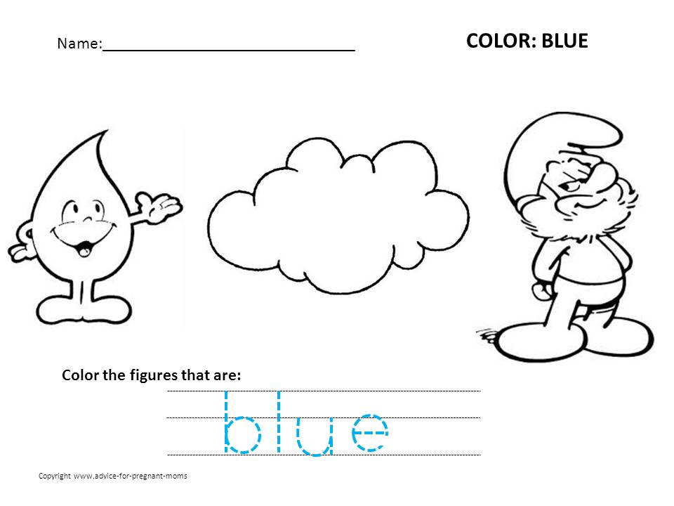 The Color Blue Worksheets