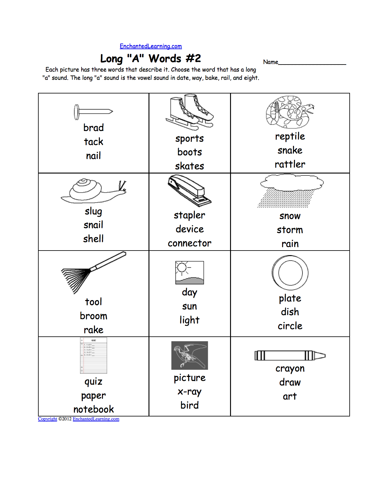 Collection Of Long A Sound Worksheet