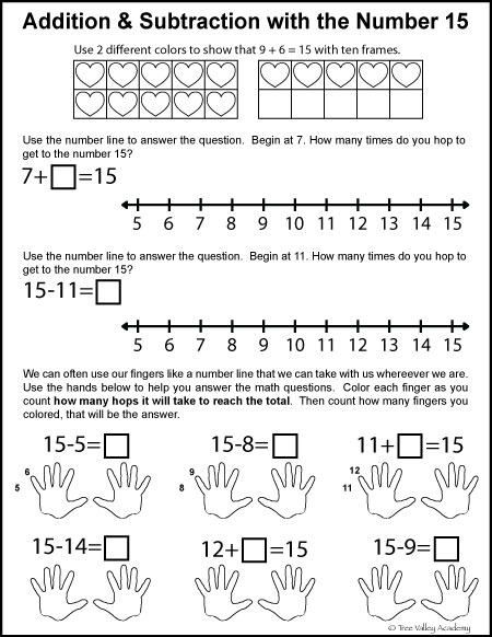Collection Of Math Addition Worksheets With Number Lines
