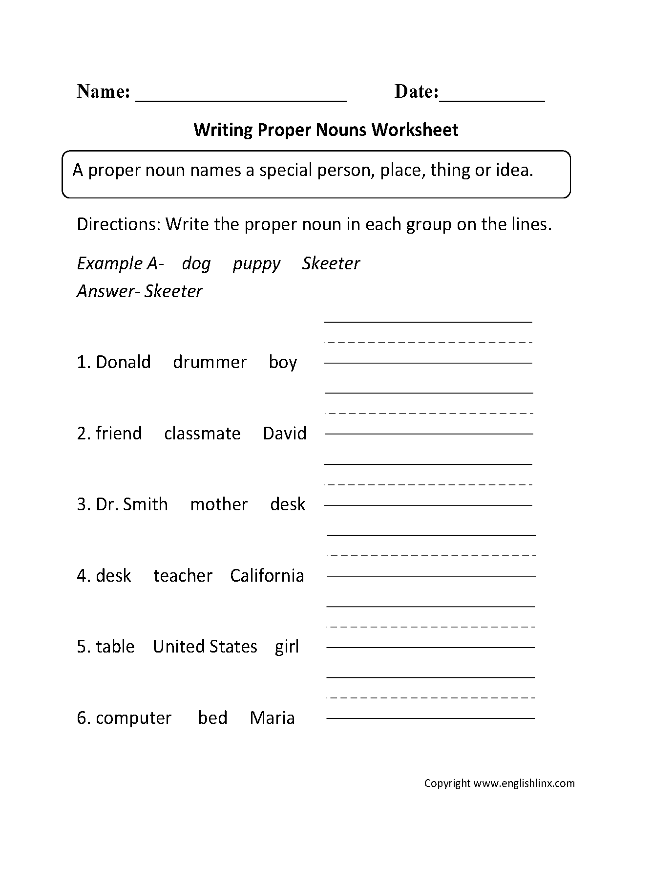 Common And Proper Noun Worksheet The Best Worksheets Image