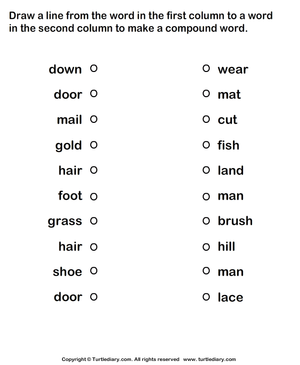 Compound Word Worksheets 2nd Grade Unique Form Compound Words