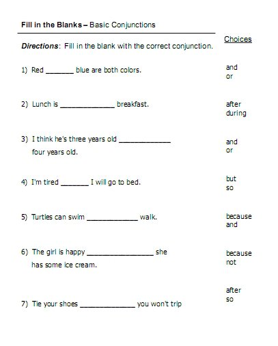 Conjunctions Worksheets Conjunctions Free Language Stuff Free