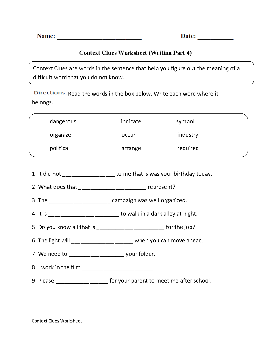 Context Clues Grade 2 The Best Worksheets Image Collection