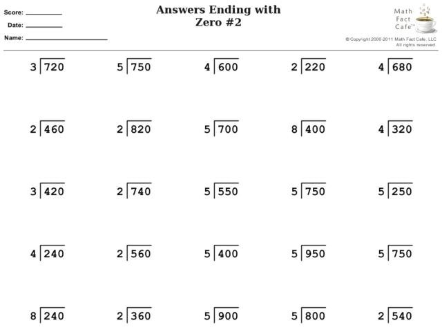 Division Worksheets 4 Th Grade Standart Gallery Answers Ending