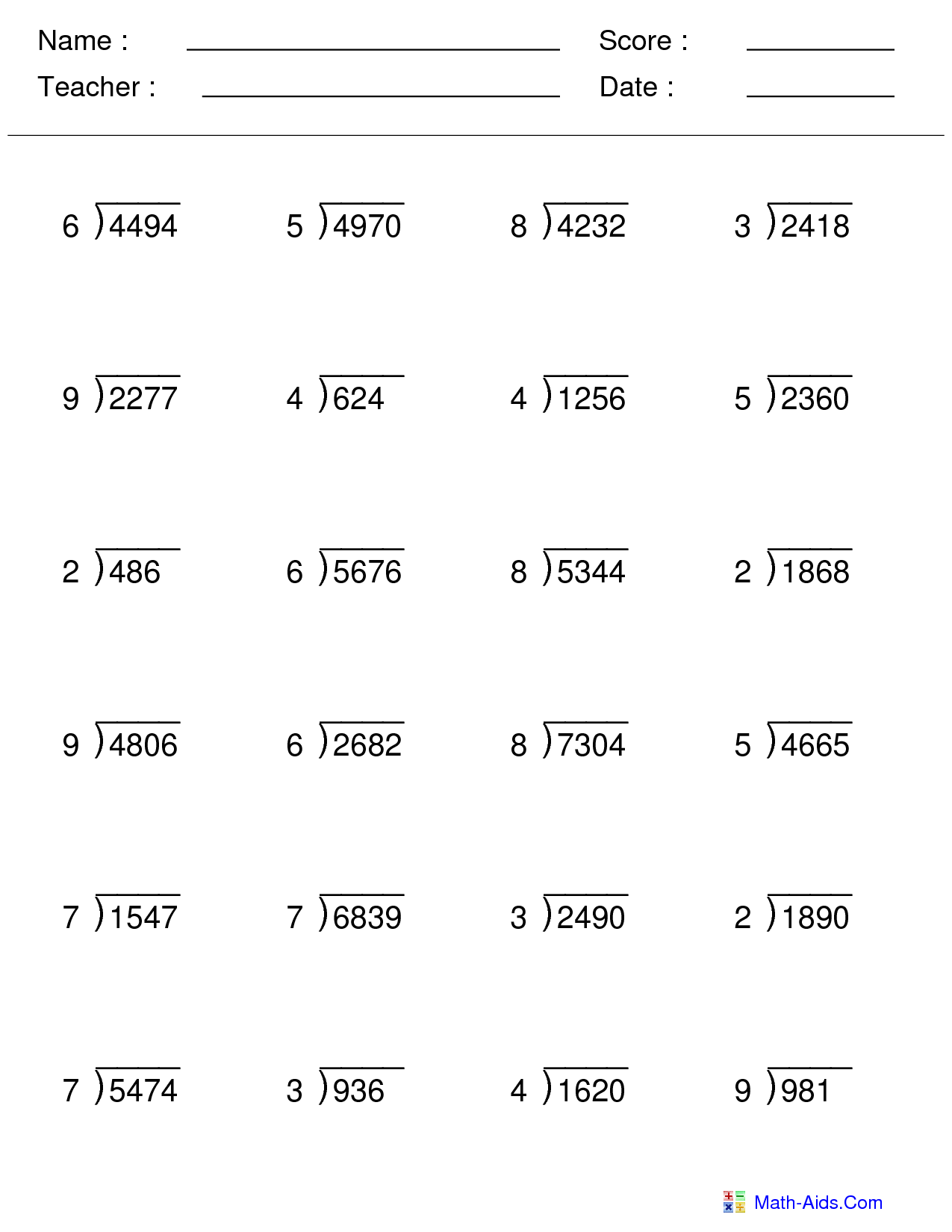 Division Worksheets Grade 5 Worksheet Thebridgesummit Co Long For