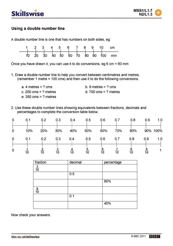 Double Number Line Worksheets The Best Worksheets Image Collection