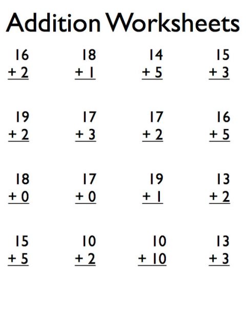 Grade 1 Addition Worksheets