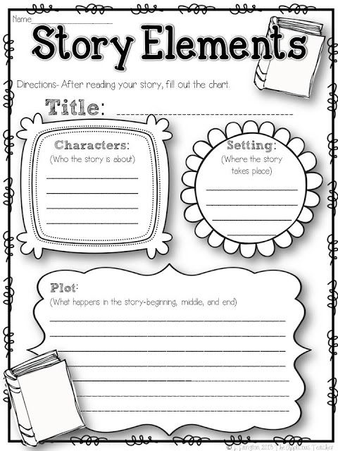 Elements Of A Story Worksheet The Applicious Teacher Five For