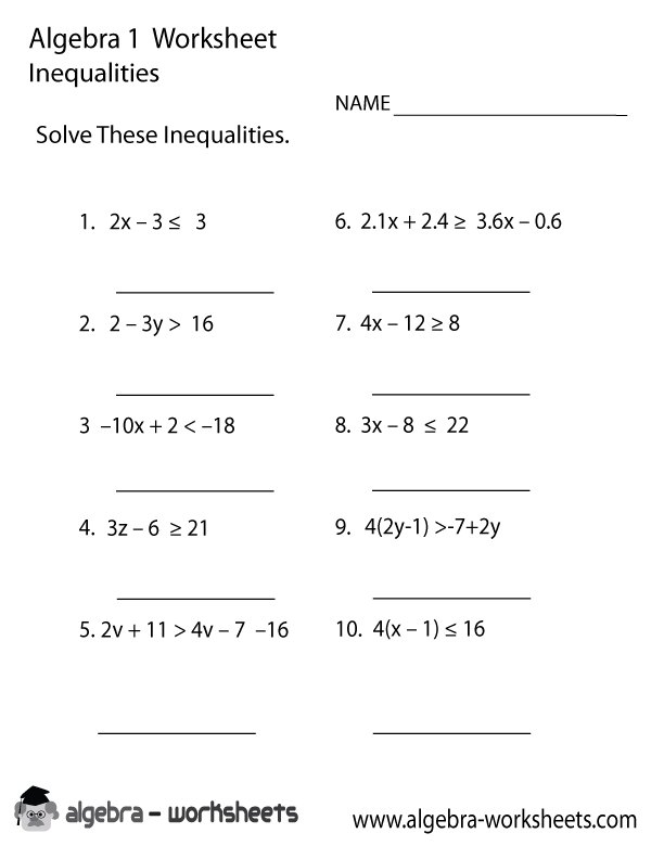 Equations And Inequalities Worksheets The Best Worksheets Image