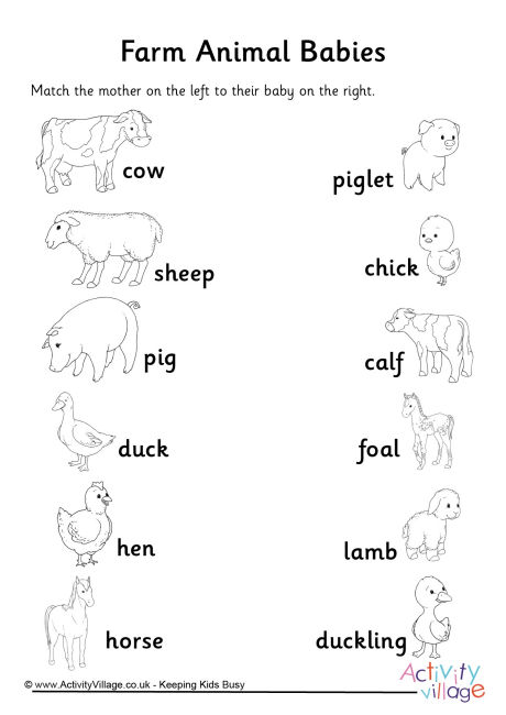 Farm Animals Worksheets Printables