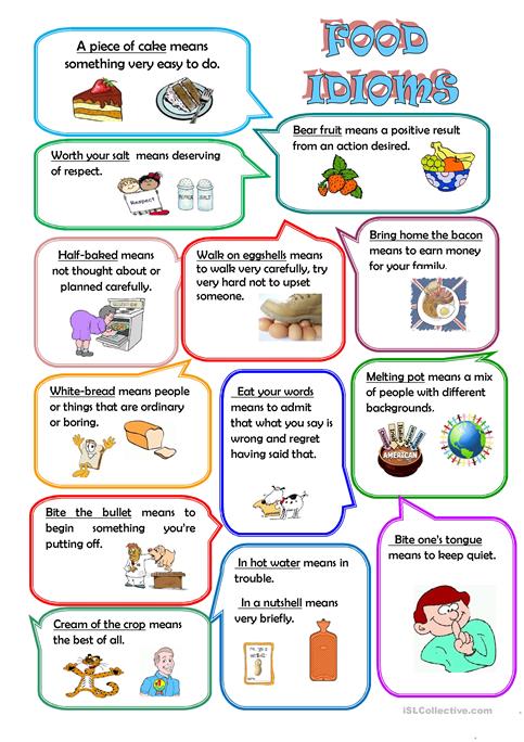Food Idioms Worksheet