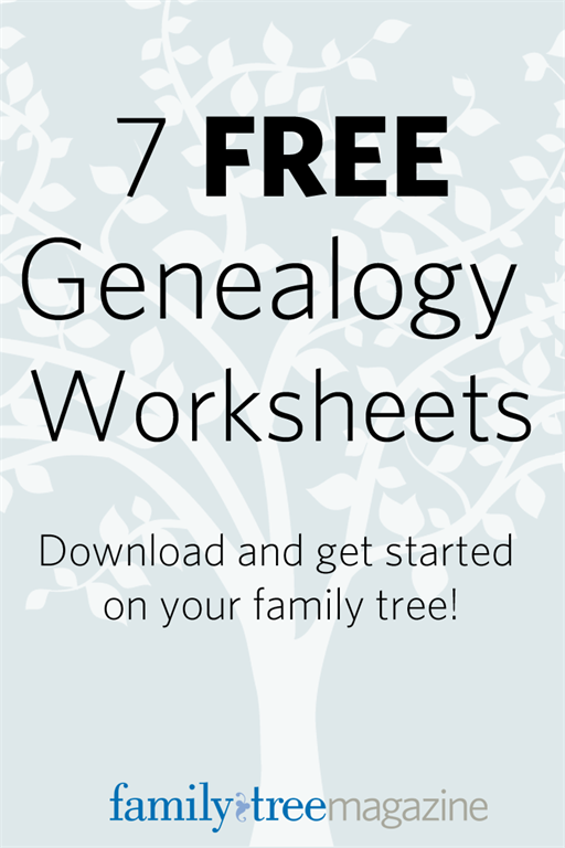 Free Genealogy Record Worksheets