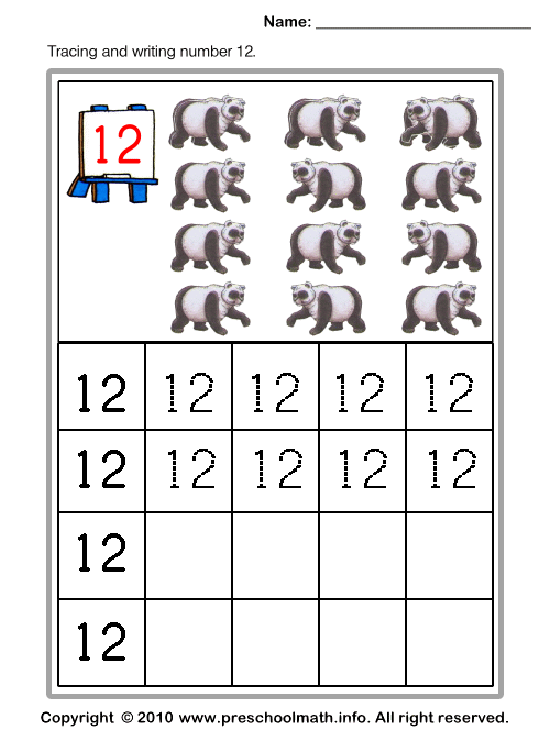 Free Preschool Writing Number Worksheets