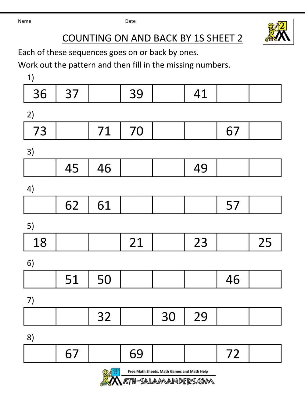 Printable Worksheets For Grade 1 Maths