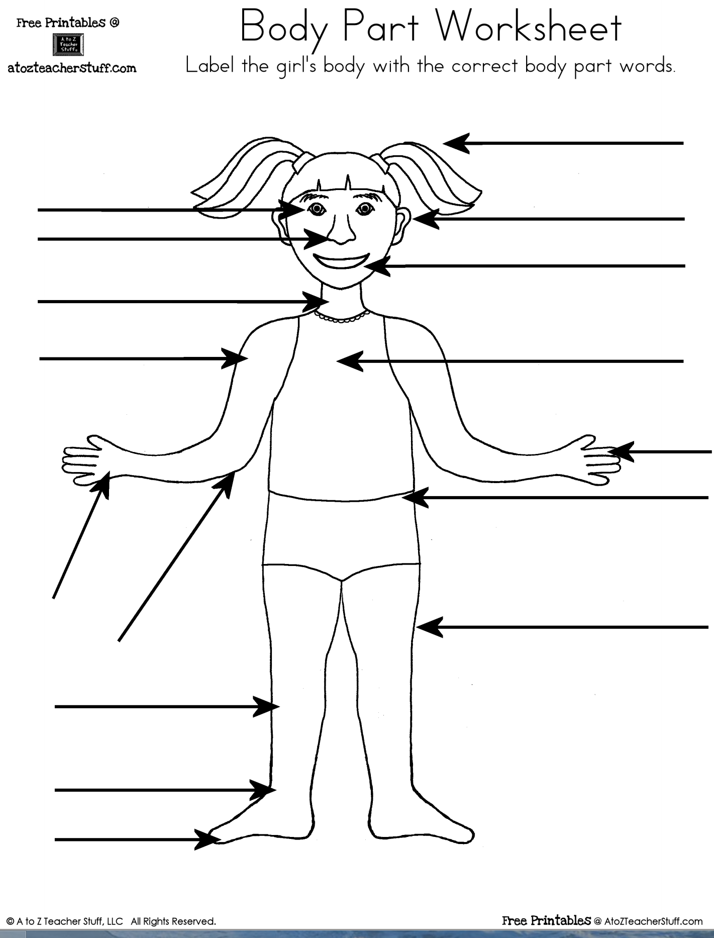 Free Worksheets Parts Of The Body On Example With Free Worksheets