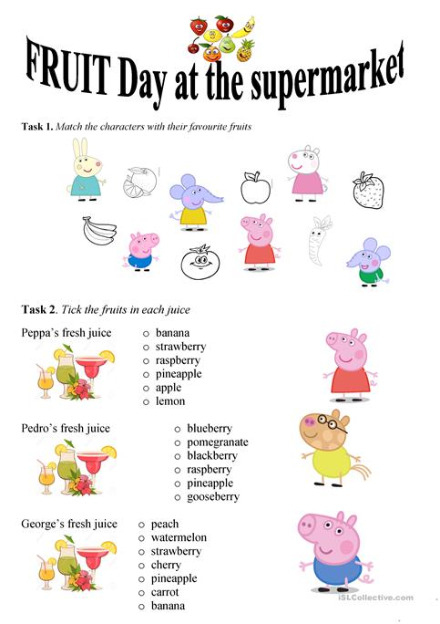Fruit Day At The Supermarket Worksheet