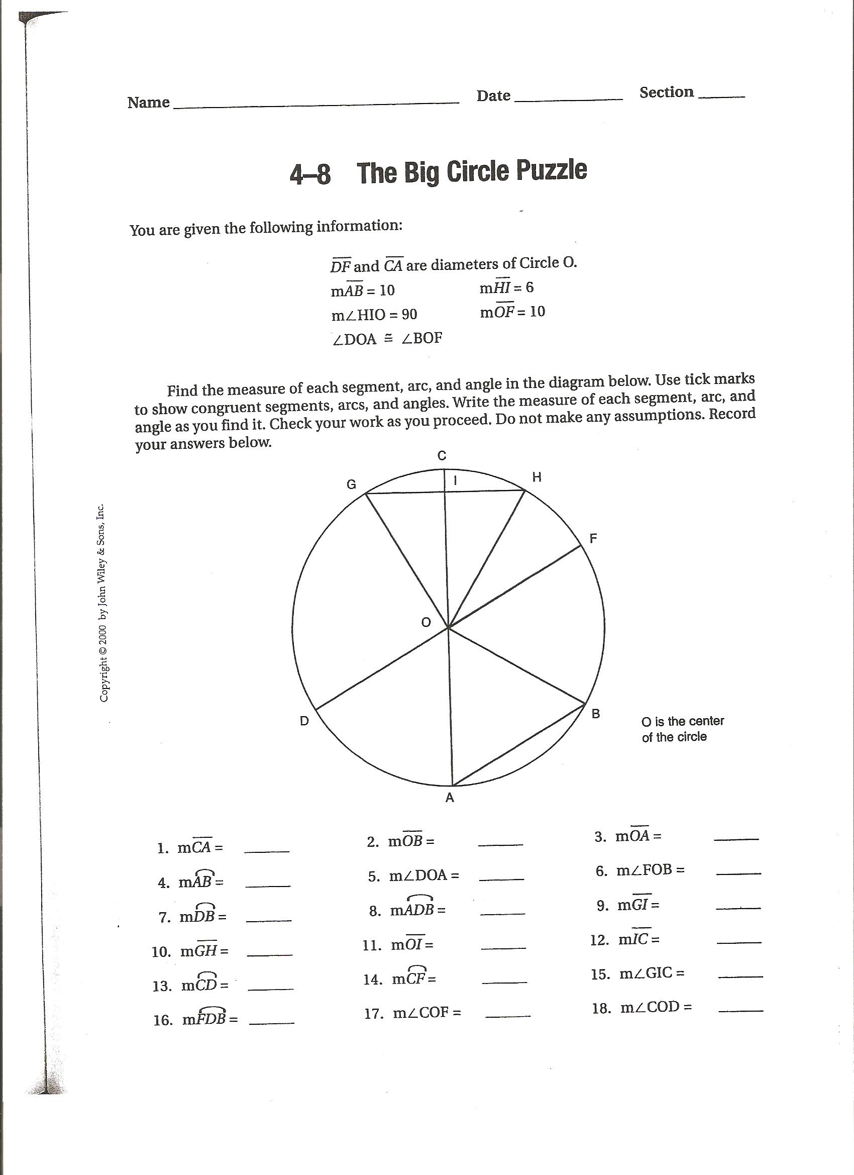 Geometry Puzzle Worksheets