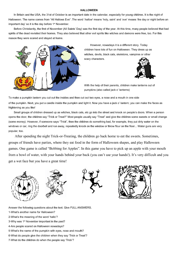halloween-reading-comprehension-worksheets
