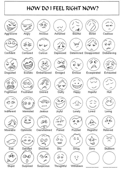 Identify Feelings Worksheets