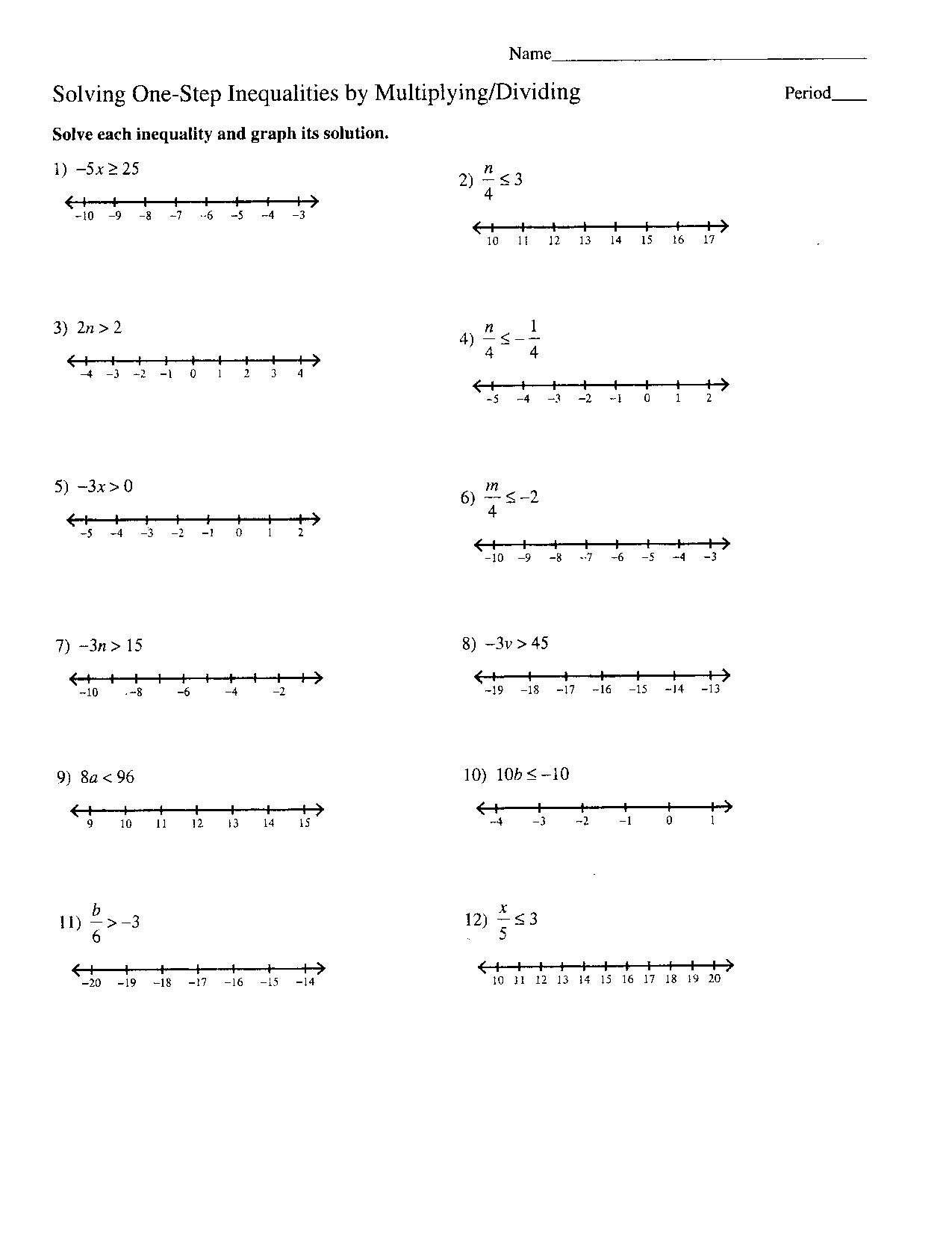 Inequalities And Equations Worksheet The Best Worksheets Image