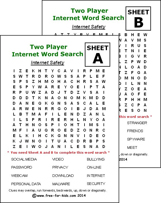 Internet Safety Worksheets Printable
