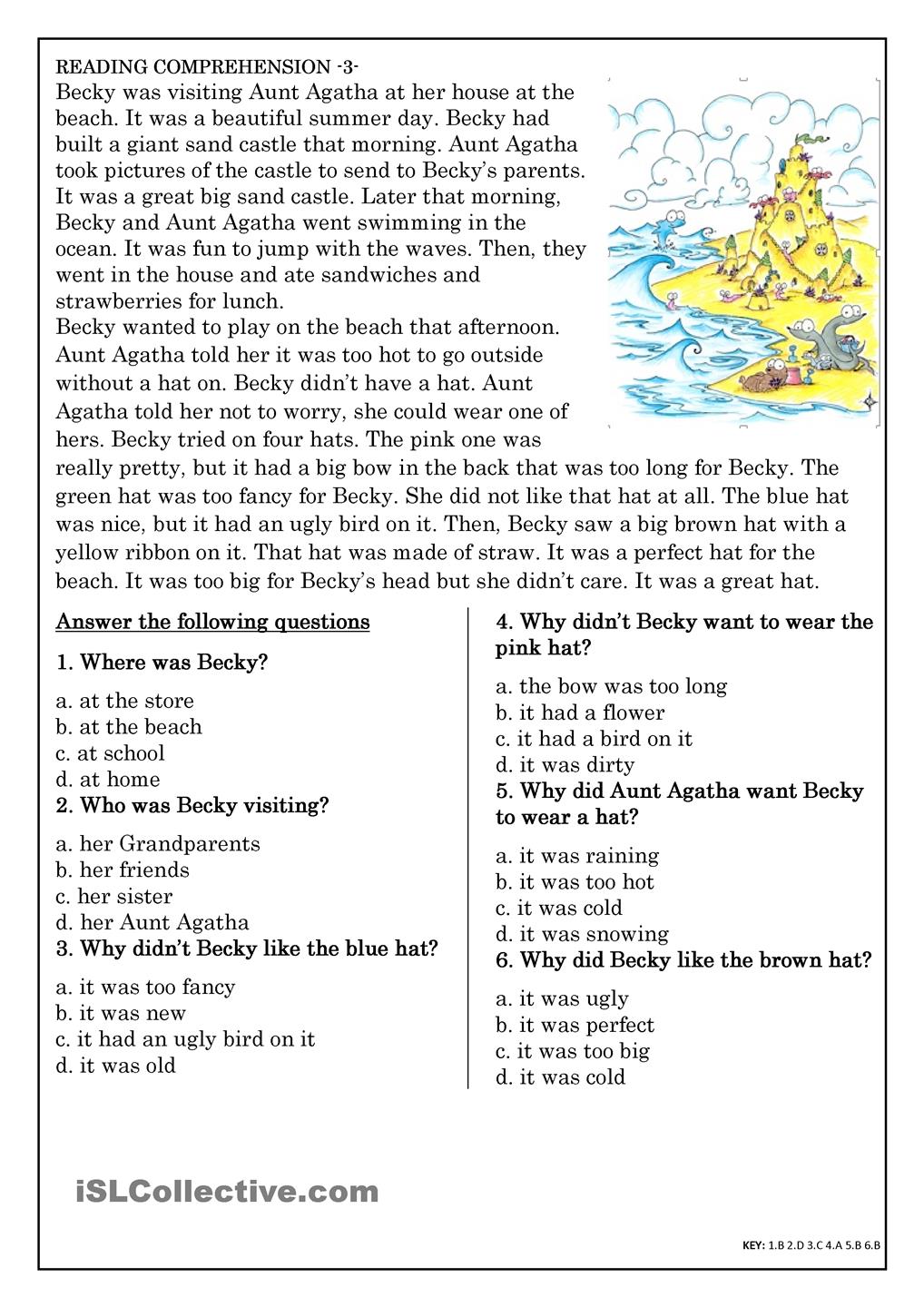 Kids  Reading Exercises Elementary  Reading Worksheets Inference