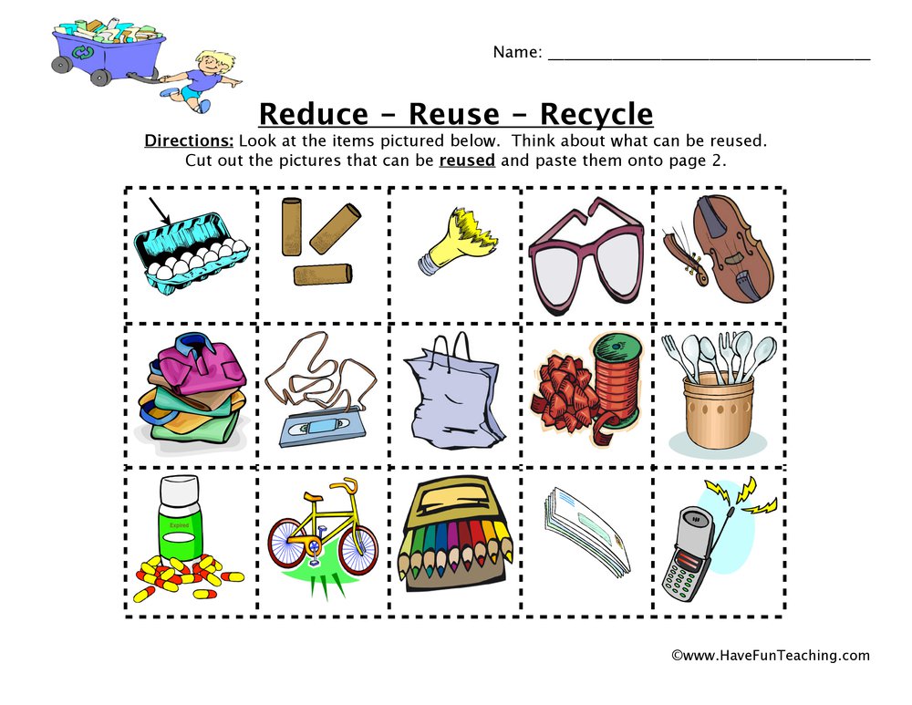 Kindergarten Worksheets Recycling 485208