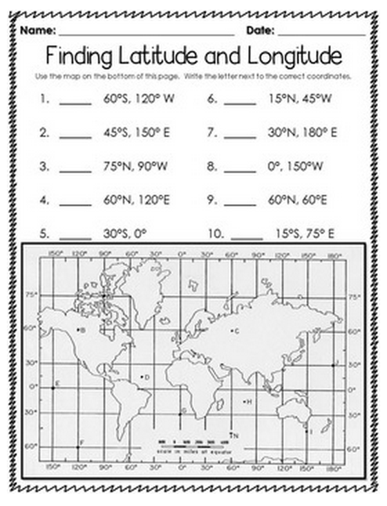 Latitude And Longitude Worksheets Latitude And Longitude Worksheet