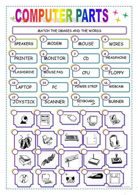 Match The Computer Parts Worksheet