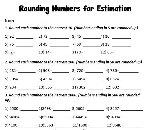 Math Rounding Worksheets For 3rd Grade 112504