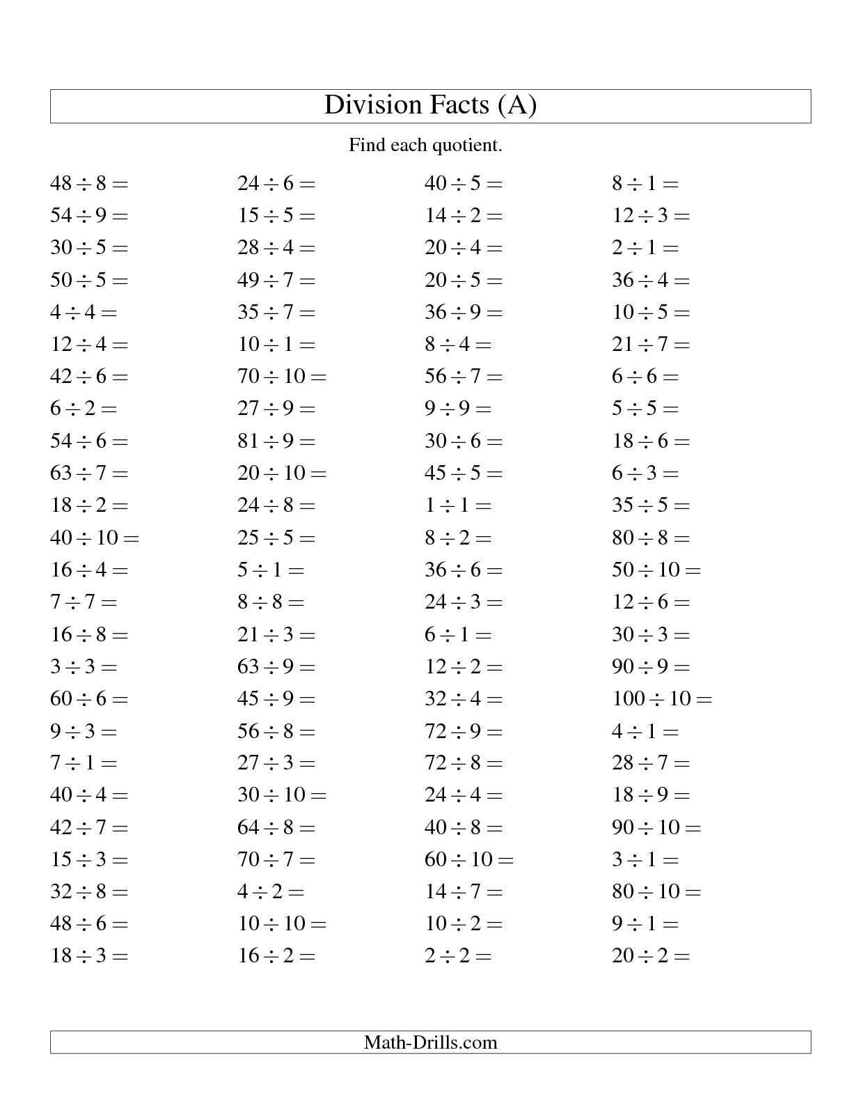 Math Worksheet Division The Best Worksheets Image Collection