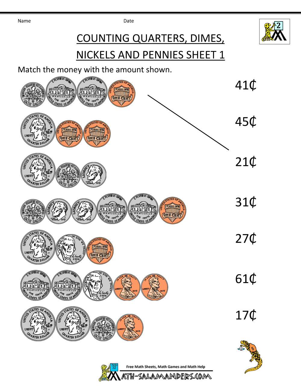 Math Worksheets 2nd Grade Counting Money 170740