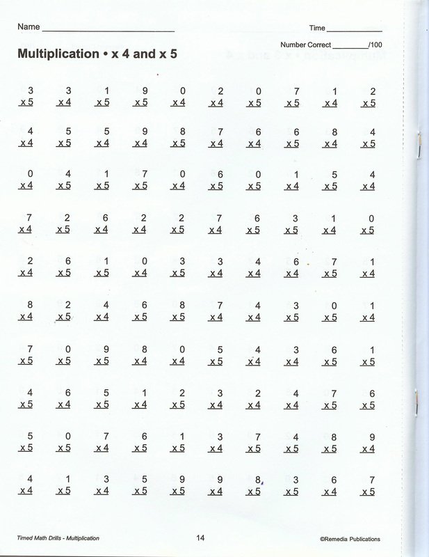 Math Worksheets For 4 Grade