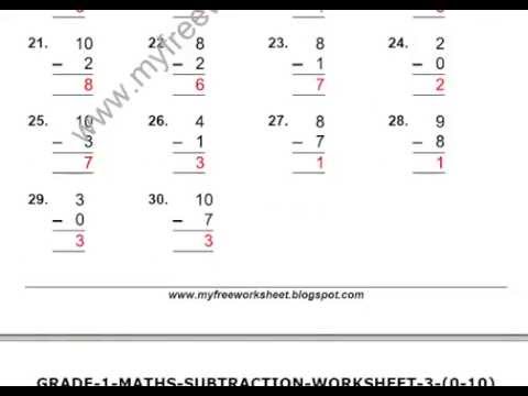 Maths Worksheets For Class 1