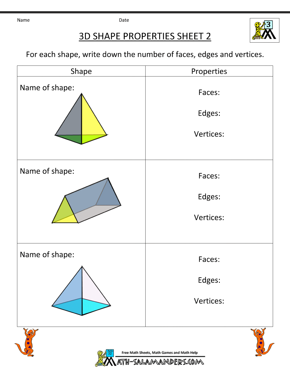 Maths Worksheets For Grade 2 Solid Shapes 545516
