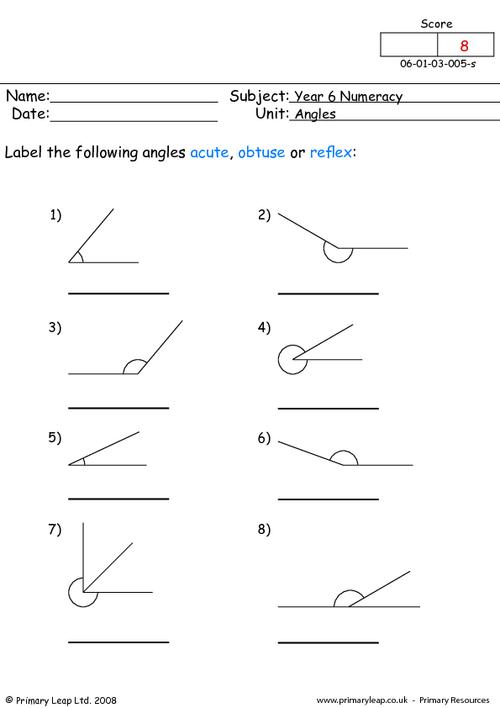 Maths Worksheets Year 6 Angles